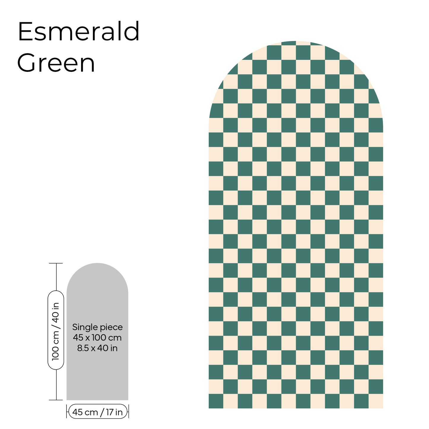 Pegatina Decorativa de Pared Arco con Patrón de Cuadros (Checkerboard) | 7 Colores y 4 Tamaños