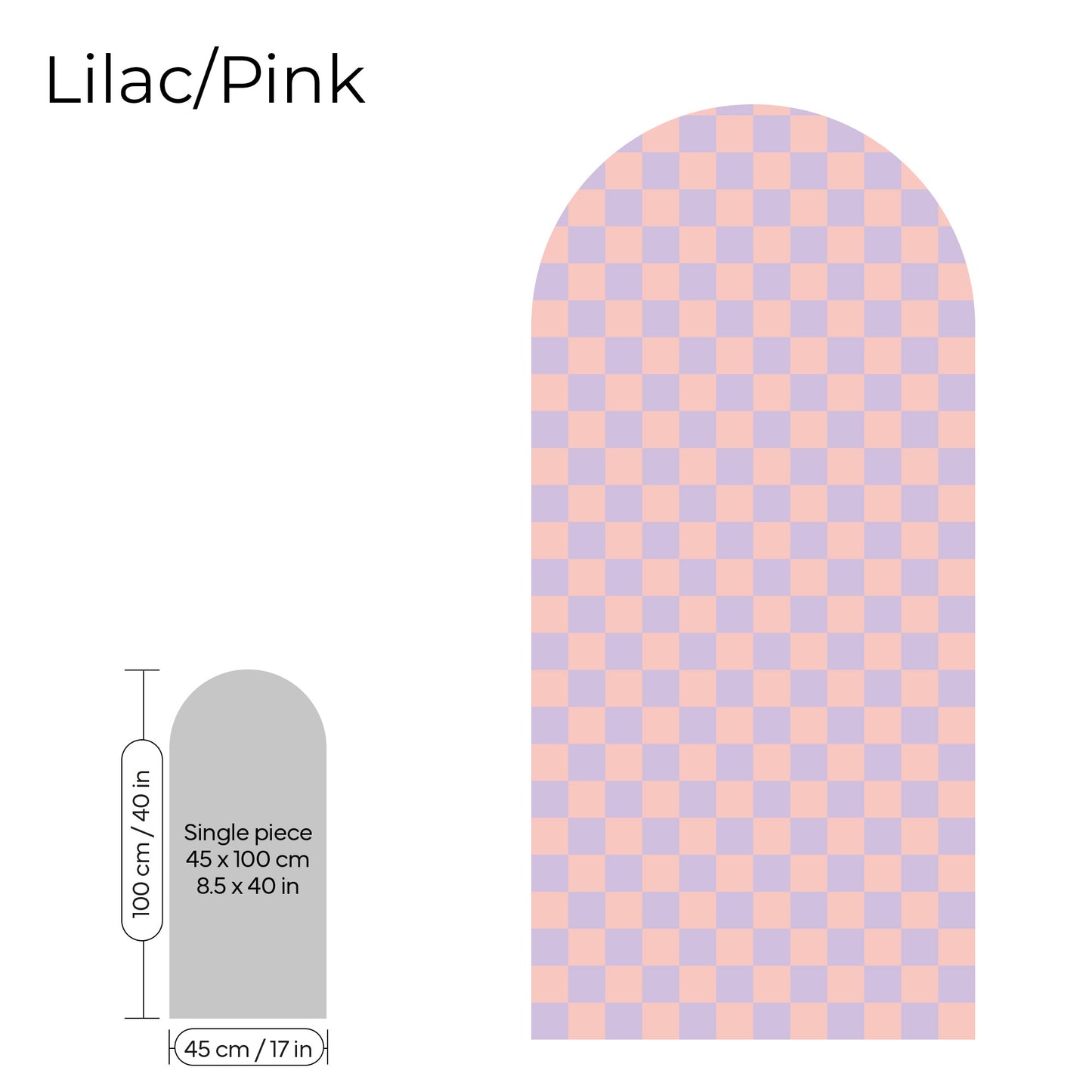 Pegatina Decorativa de Pared Arco con Patrón de Cuadros (Checkerboard) | 7 Colores y 4 Tamaños