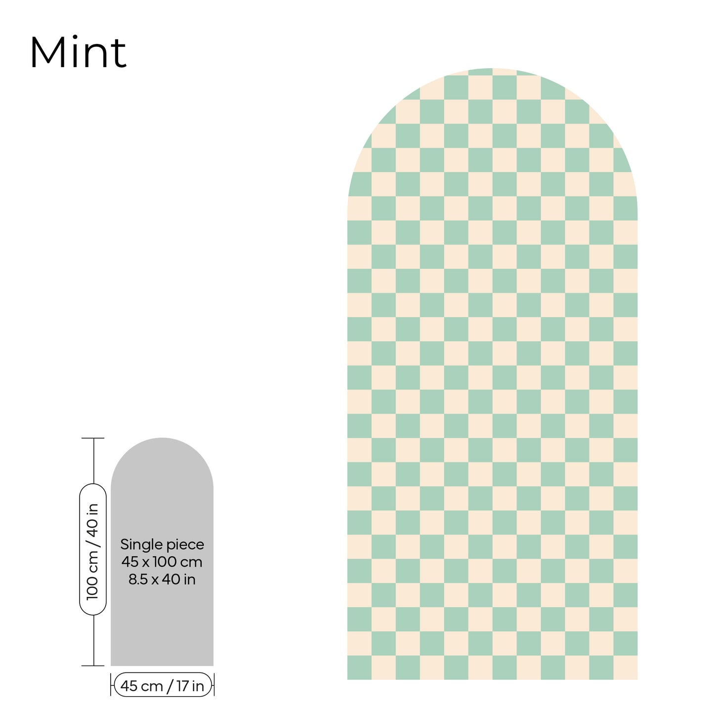Pegatina Decorativa de Pared Arco con Patrón de Cuadros (Checkerboard) | 7 Colores y 4 Tamaños