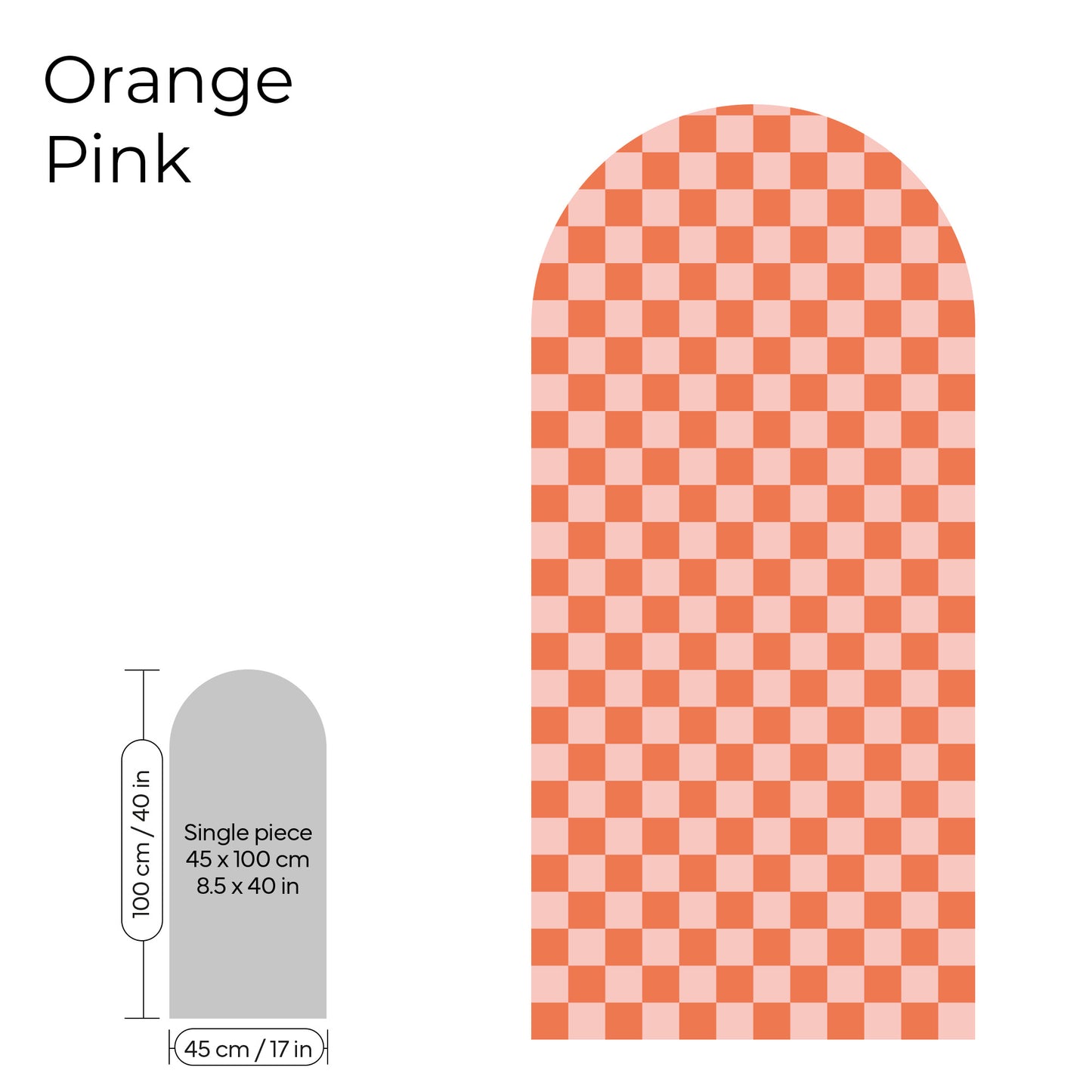 Pegatina Decorativa de Pared Arco con Patrón de Cuadros (Checkerboard) | 7 Colores y 4 Tamaños