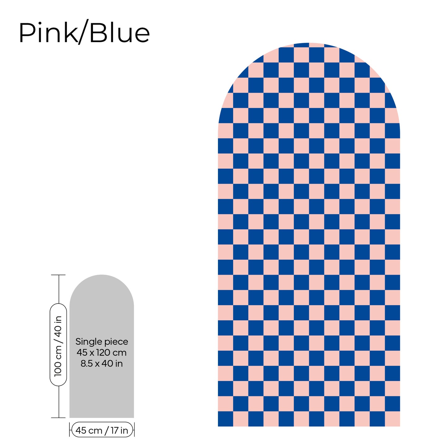 Pegatina Decorativa de Pared Arco con Patrón de Cuadros (Checkerboard) | 7 Colores y 4 Tamaños