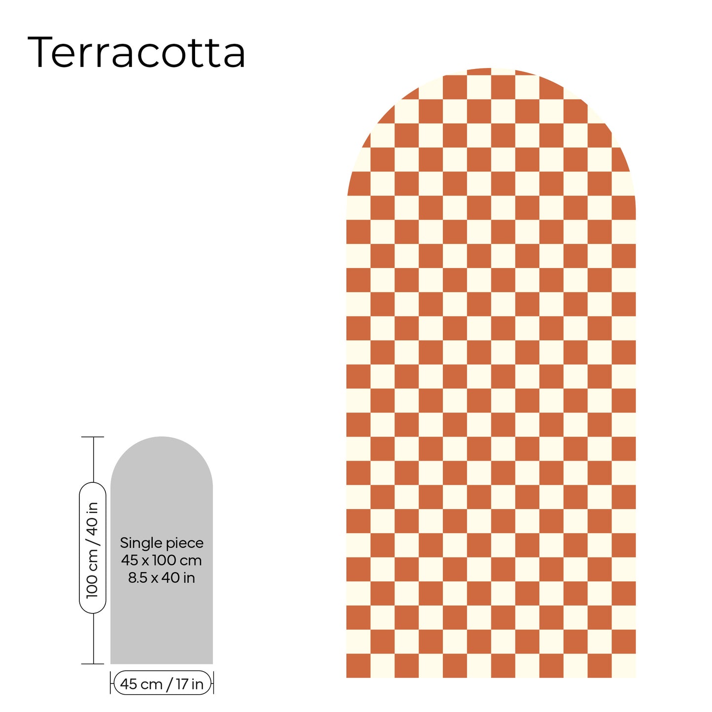Pegatina Decorativa de Pared Arco con Patrón de Cuadros (Checkerboard) | 7 Colores y 4 Tamaños