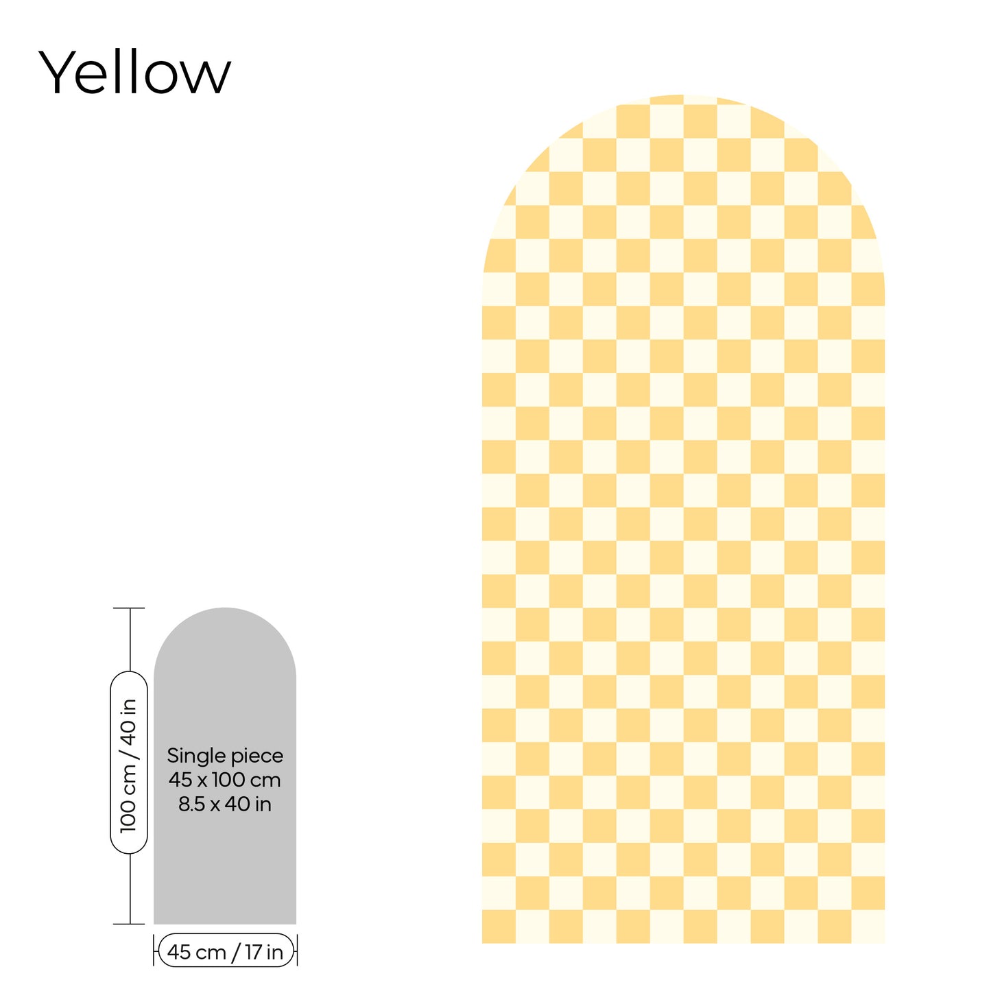 Pegatina Decorativa de Pared Arco con Patrón de Cuadros (Checkerboard) | 7 Colores y 4 Tamaños