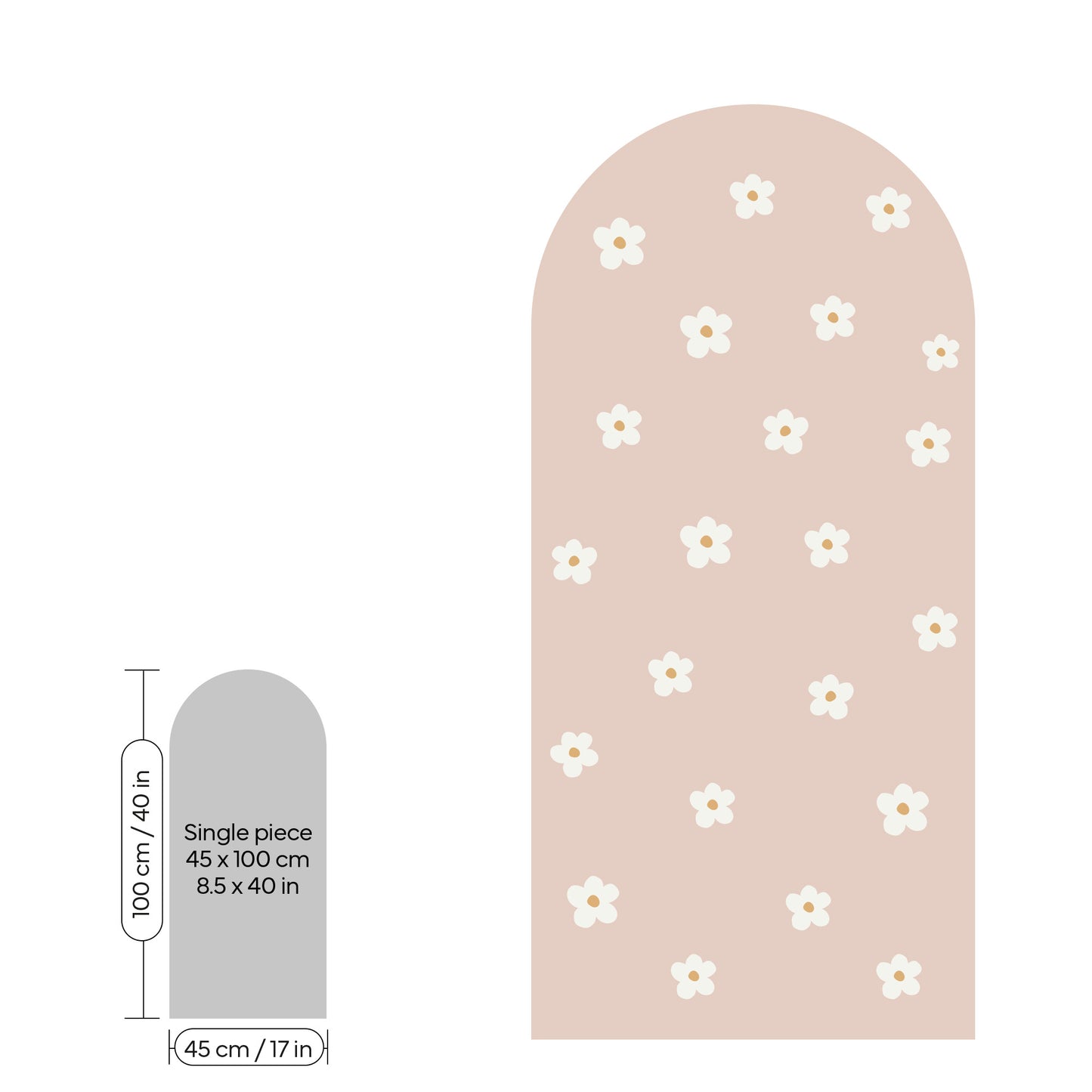 Pink Daisy Arch Wall Sticker | 4 Sizes