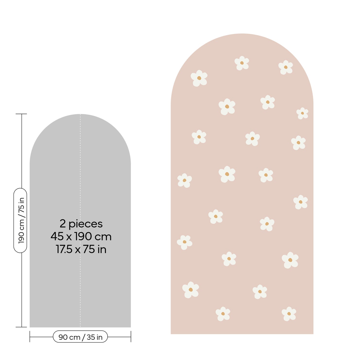 Pink Daisy Arch Wall Sticker | 4 Sizes