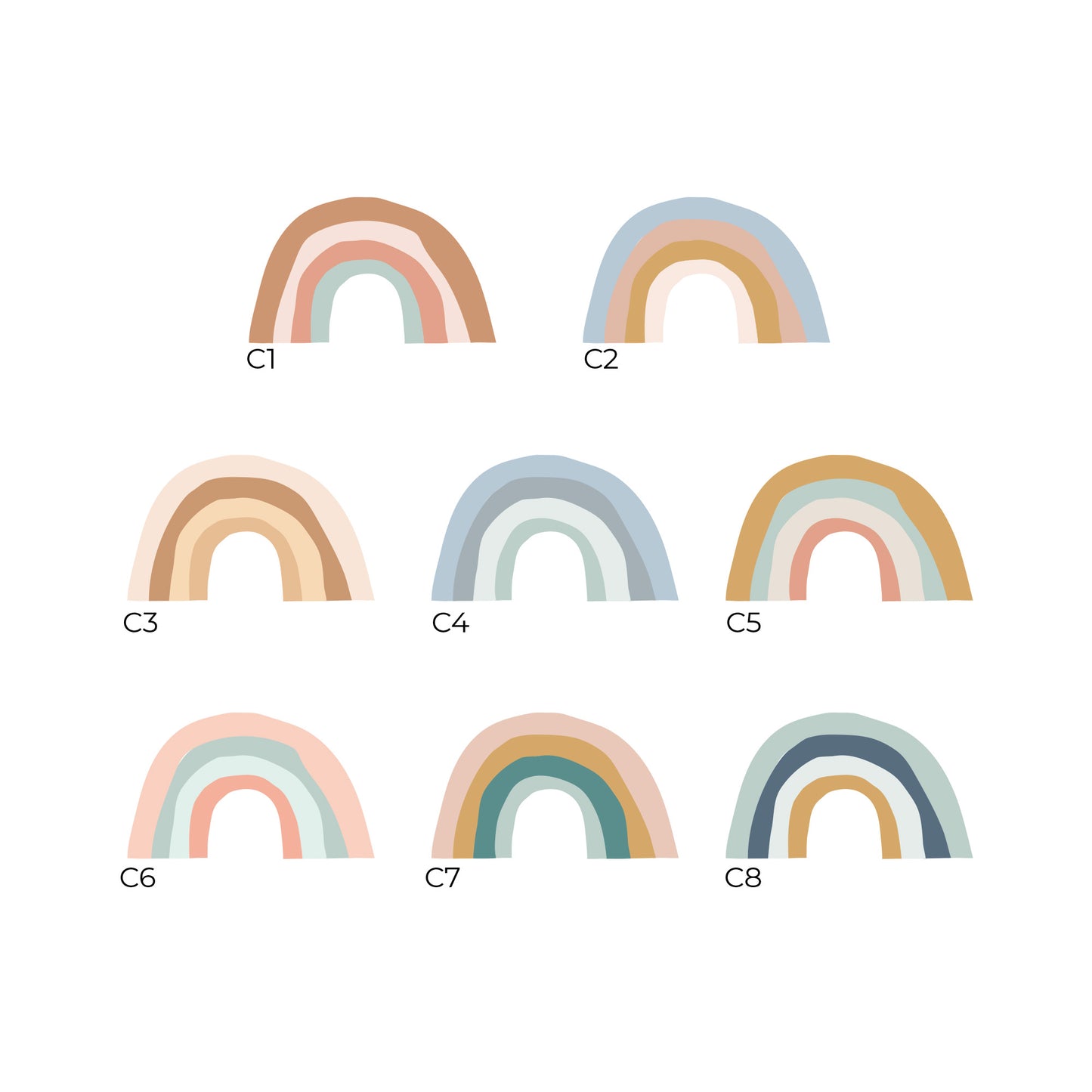 Set de 72 Pegatinas de Pared | 36 Arcoíris + 36 Estrellas | Vinilos Decorativos Infantiles Extraíbles | 8 Combinaciones de Color