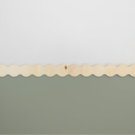 Cenefa de Madera Modelo Nube Moldura de Ondas Orgánicas