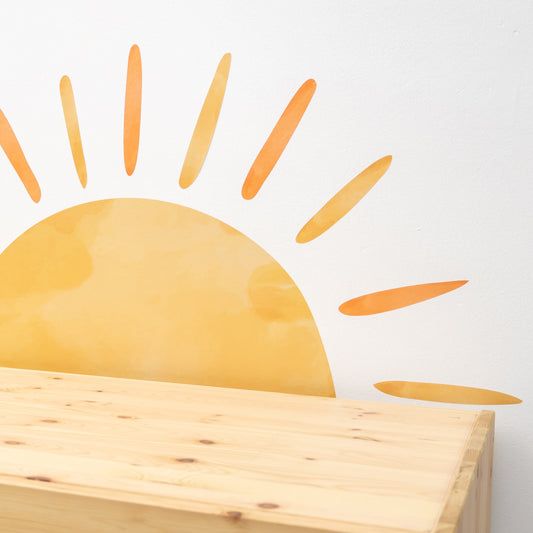 Large Sun Sticker | Boho Wall Decal | Radiant Sun Kids Bedroom Mural