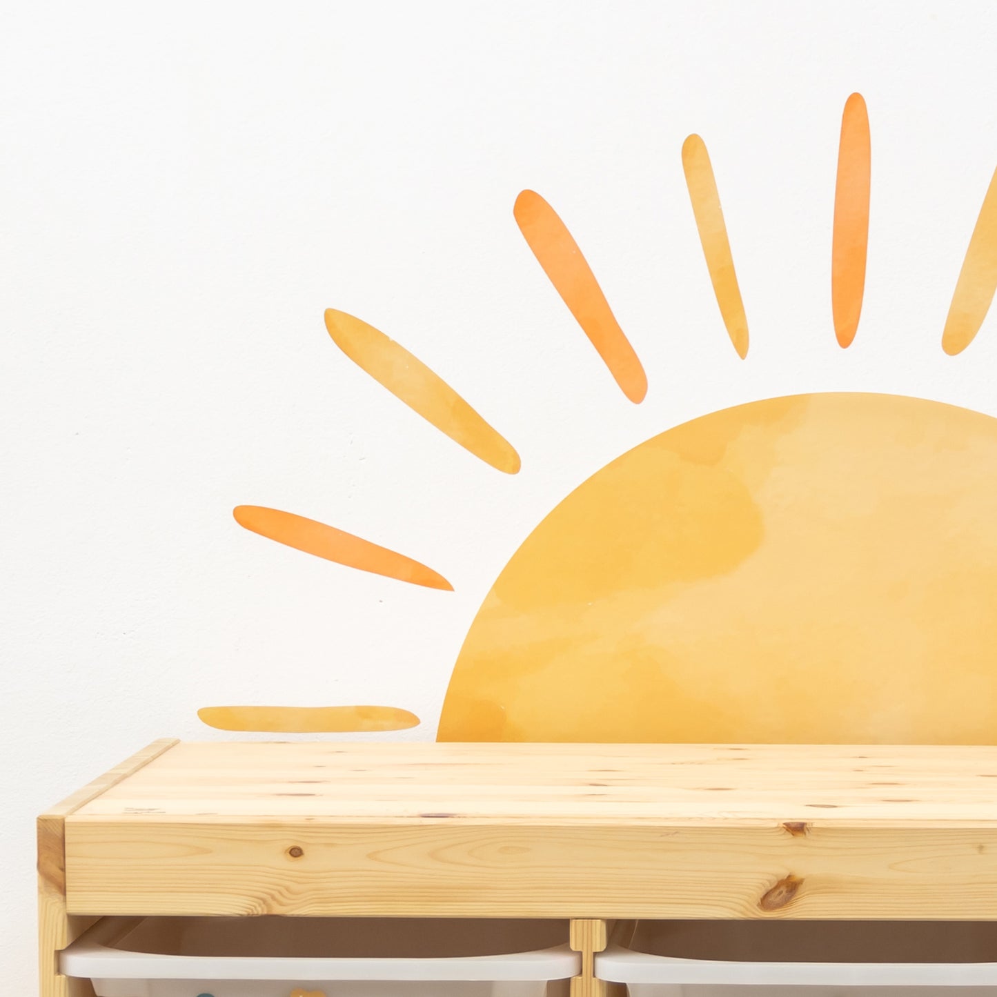 Large Sun Sticker | Boho Wall Decal | Radiant Sun Kids Bedroom Mural