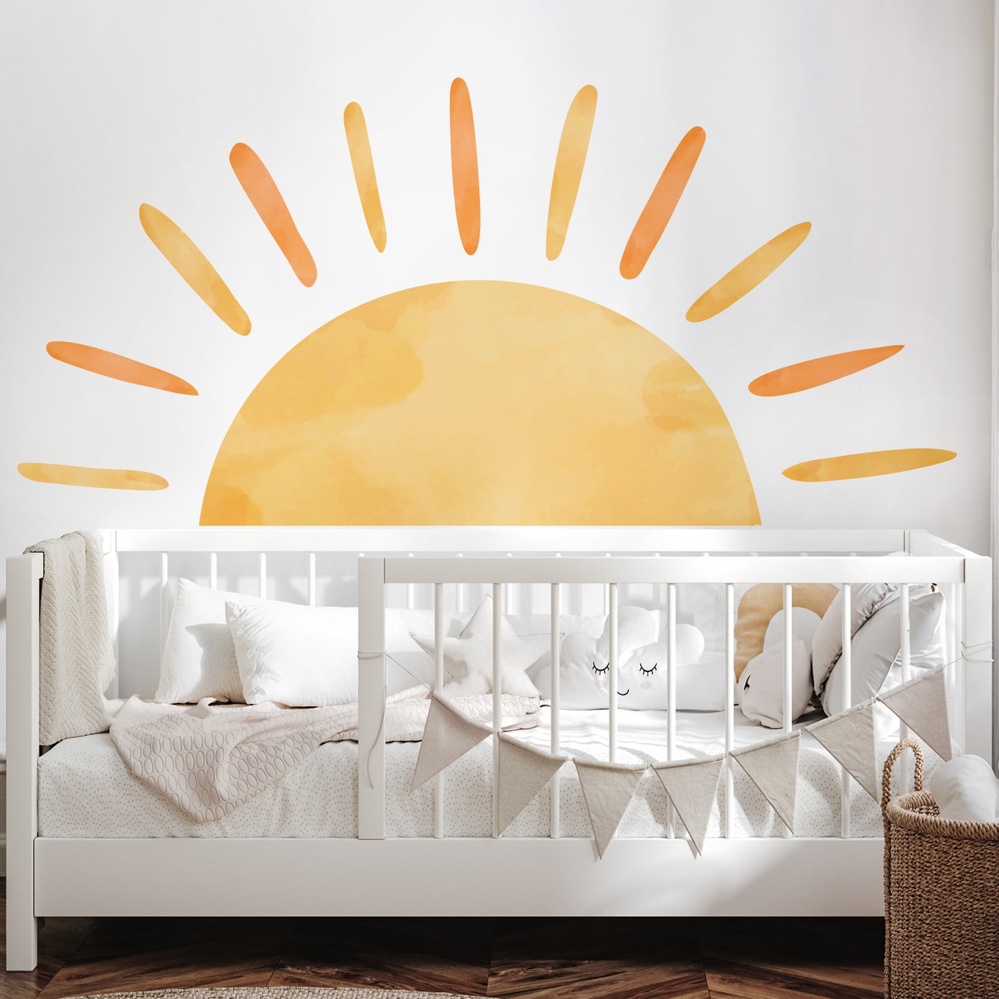 Large Sun Sticker | Boho Wall Decal | Radiant Sun Kids Bedroom Mural