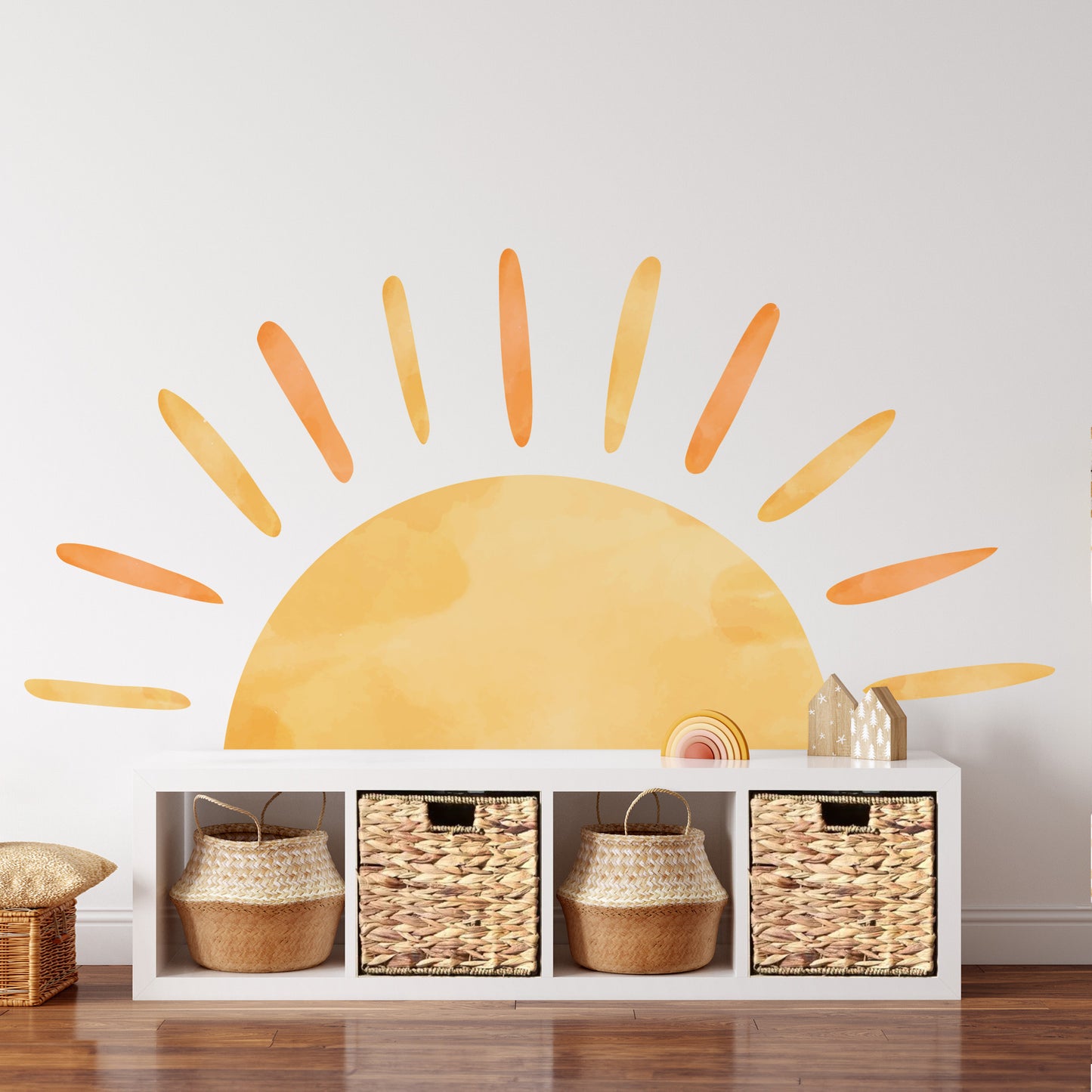Large Sun Sticker | Boho Wall Decal | Radiant Sun Kids Bedroom Mural