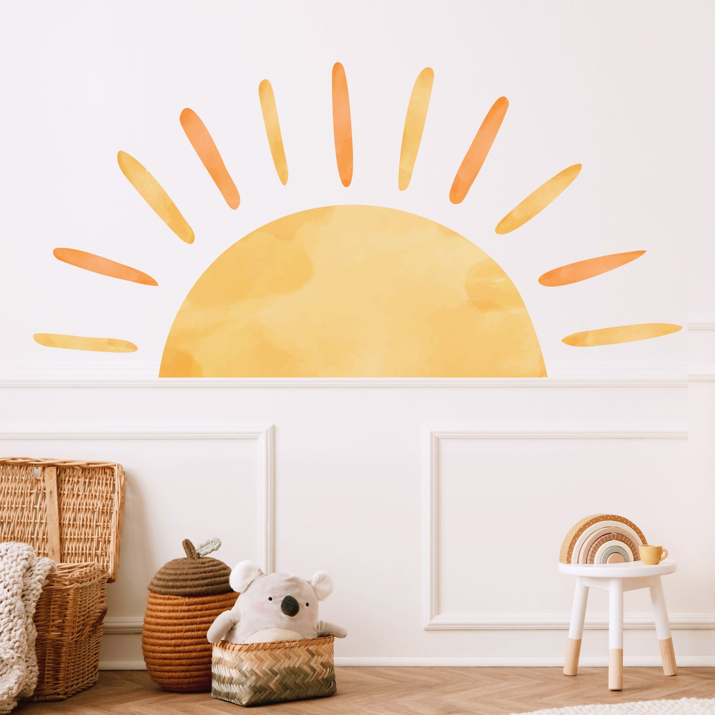 Large Sun Sticker | Boho Wall Decal | Radiant Sun Kids Bedroom Mural