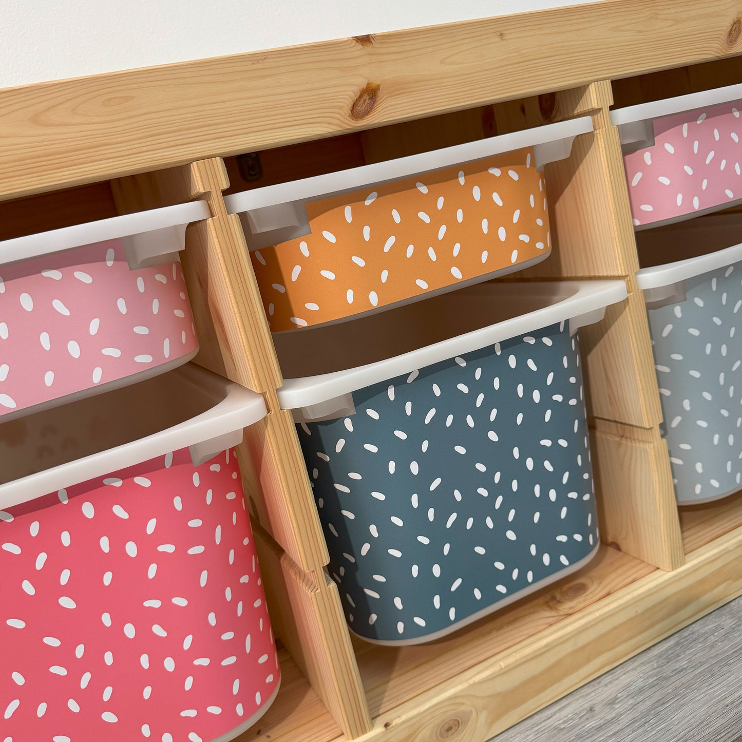TROFAST Stickers | Short Side Drawers | Mini Irregular Dots | 12 Colors