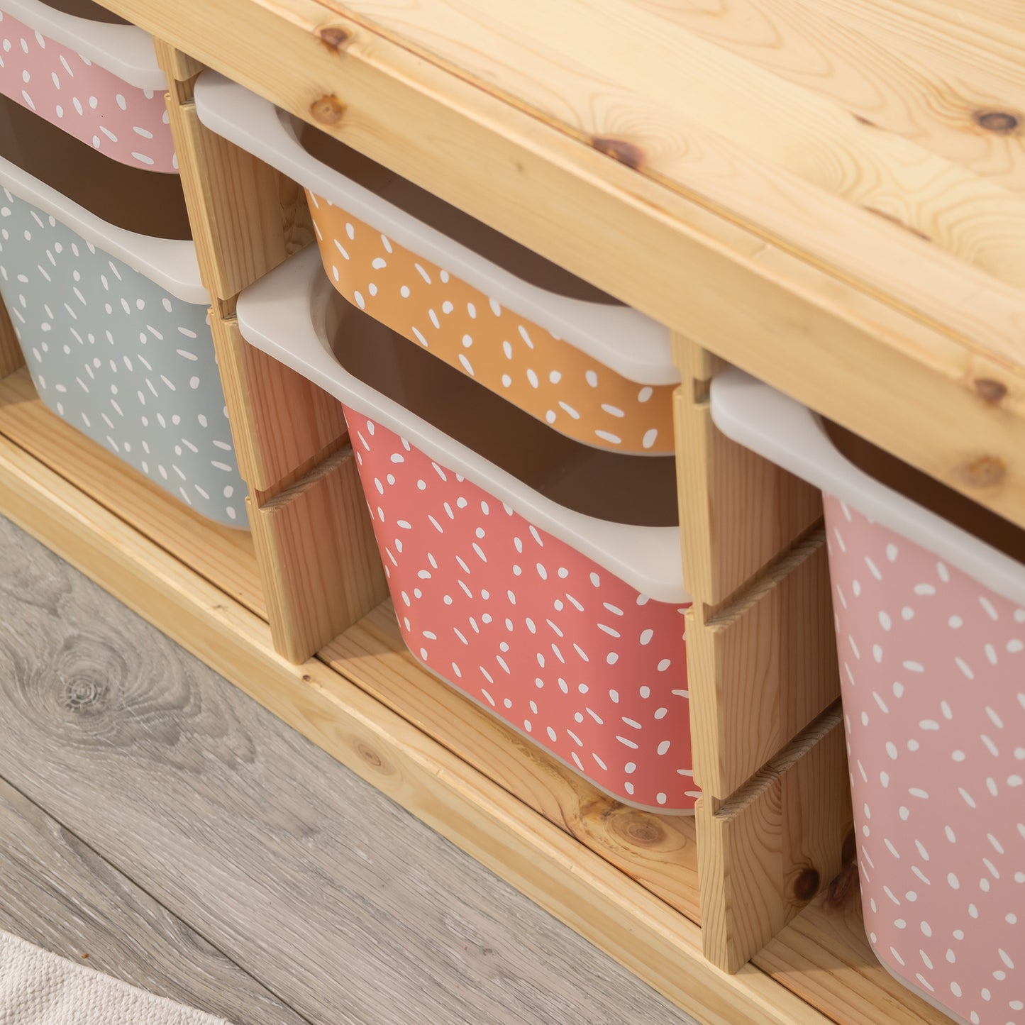 TROFAST Stickers | Short Side Drawers | Mini Irregular Dots | 12 Colors