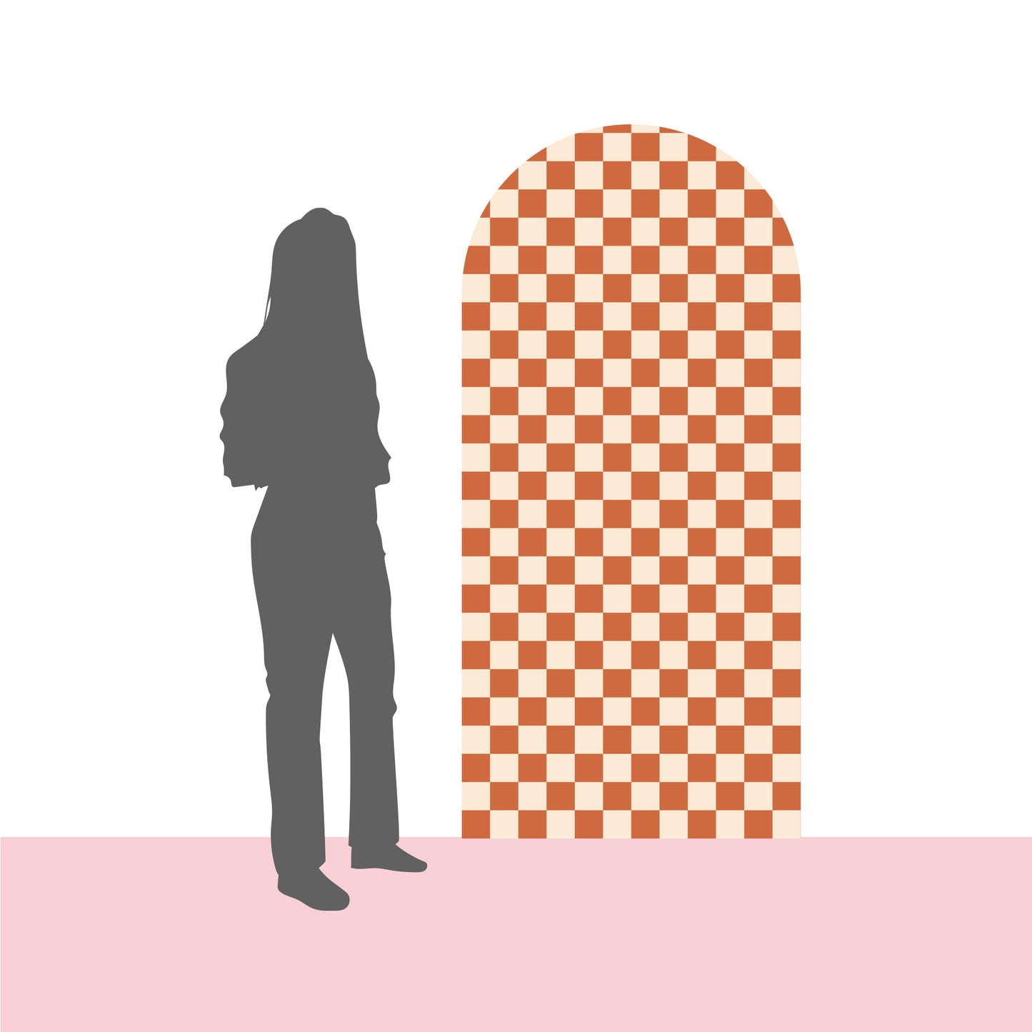 Pegatina Decorativa de Pared Arco con Patrón de Cuadros (Checkerboard) | 7 Colores y 4 Tamaños