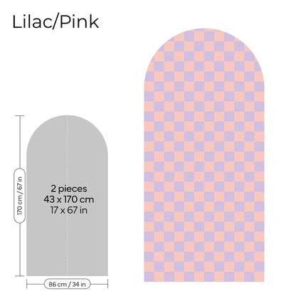 Pegatina Decorativa de Pared Arco con Patrón de Cuadros (Checkerboard) | 7 Colores y 4 Tamaños