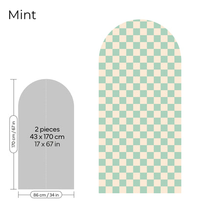 Pegatina Decorativa de Pared Arco con Patrón de Cuadros (Checkerboard) | 7 Colores y 4 Tamaños