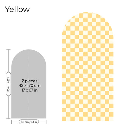 Pegatina Decorativa de Pared Arco con Patrón de Cuadros (Checkerboard) | 7 Colores y 4 Tamaños