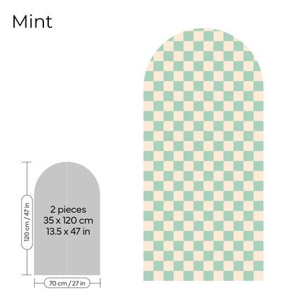 Pegatina Decorativa de Pared Arco con Patrón de Cuadros (Checkerboard) | 7 Colores y 4 Tamaños