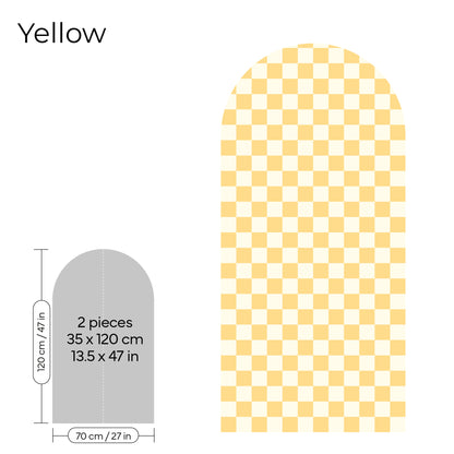 Pegatina Decorativa de Pared Arco con Patrón de Cuadros (Checkerboard) | 7 Colores y 4 Tamaños