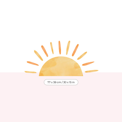 Large Sun Sticker | Boho Wall Decal | Radiant Sun Kids Bedroom Mural