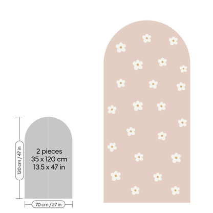 Pink Daisy Arch Wall Sticker | 4 Sizes