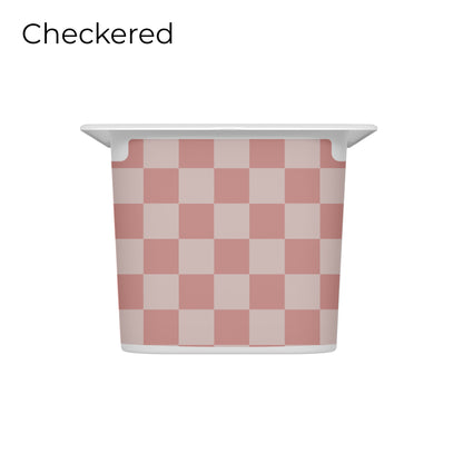 Pink_vinyl_decal_for_IKEA_Trofast_box_checkered_pattern_short_side_size_M