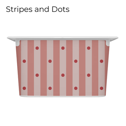 Pink_vinyl_decal_for_IKEA_Trofast_box_stripes_and_dots_pattern_long_side_size_M