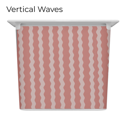 Pink_vinyl_decal_for_IKEA_Trofast_box_vertical_waves_design_long_side_size_L