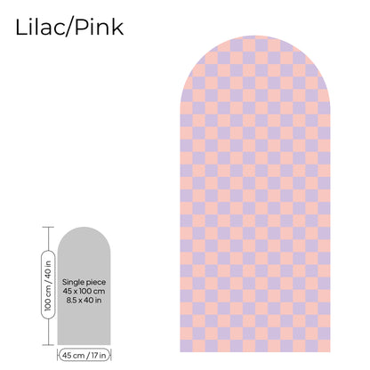 Pegatina Decorativa de Pared Arco con Patrón de Cuadros (Checkerboard) | 7 Colores y 4 Tamaños