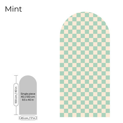 Pegatina Decorativa de Pared Arco con Patrón de Cuadros (Checkerboard) | 7 Colores y 4 Tamaños