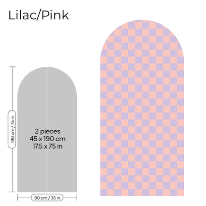 Pegatina Decorativa de Pared Arco con Patrón de Cuadros (Checkerboard) | 7 Colores y 4 Tamaños