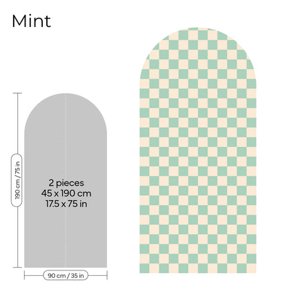 Pegatina Decorativa de Pared Arco con Patrón de Cuadros (Checkerboard) | 7 Colores y 4 Tamaños