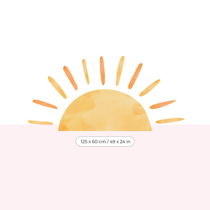 Large Sun Sticker | Boho Wall Decal | Radiant Sun Kids Bedroom Mural