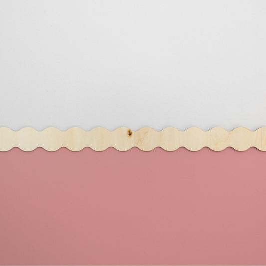 Cenefa de Madera Modelo Nube Moldura de Ondas Orgánicas