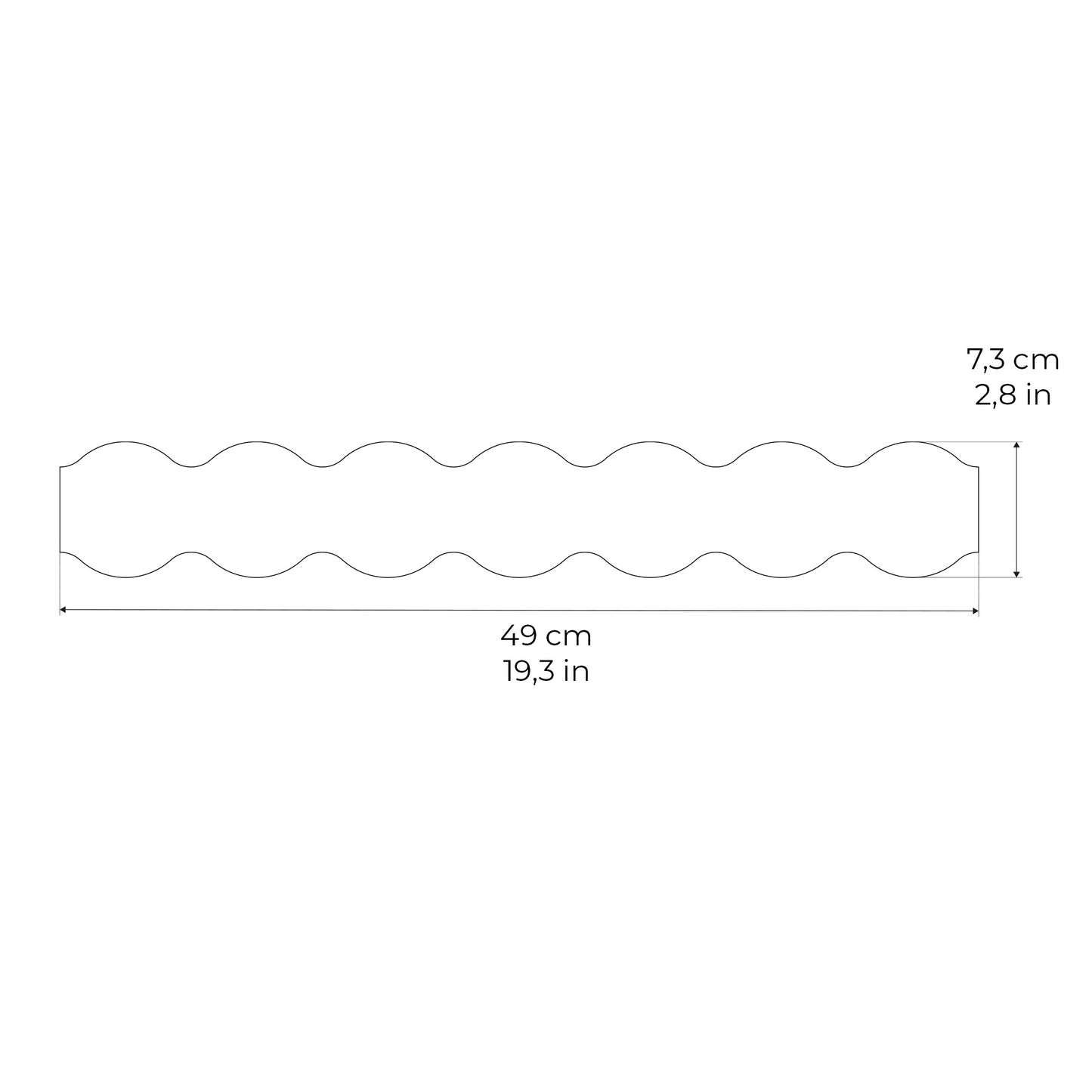 Cenefa de Madera Modelo Nube Moldura de Ondas Orgánicas