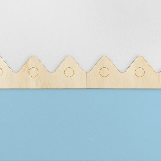 Cenefa de Madera Montañas con Grabado Circular, Moldura Infantil Reversible