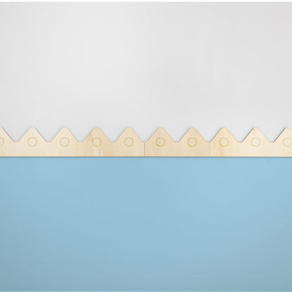 Cenefa de Madera Montañas con Grabado Circular, Moldura Infantil Reversible