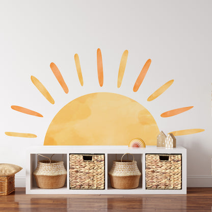 Large Sun Sticker | Boho Wall Decal | Radiant Sun Kids Bedroom Mural