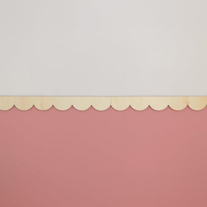 Cenefa de Madera Festoneada para Pared - Cornisa Ondulada Scallop