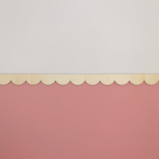 Cenefa de Madera Festoneada para Pared - Cornisa Ondulada Scallop