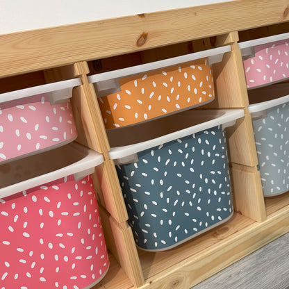 Pegatinas Frontales de Vinilo Adhesivo para Cajones IKEA TROFAST - Diseño Mini Irregular Dots