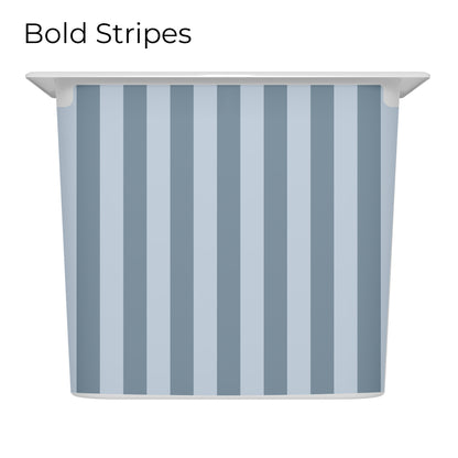 Trofast box blue drawer decal with bold stripes pattern, long size, large