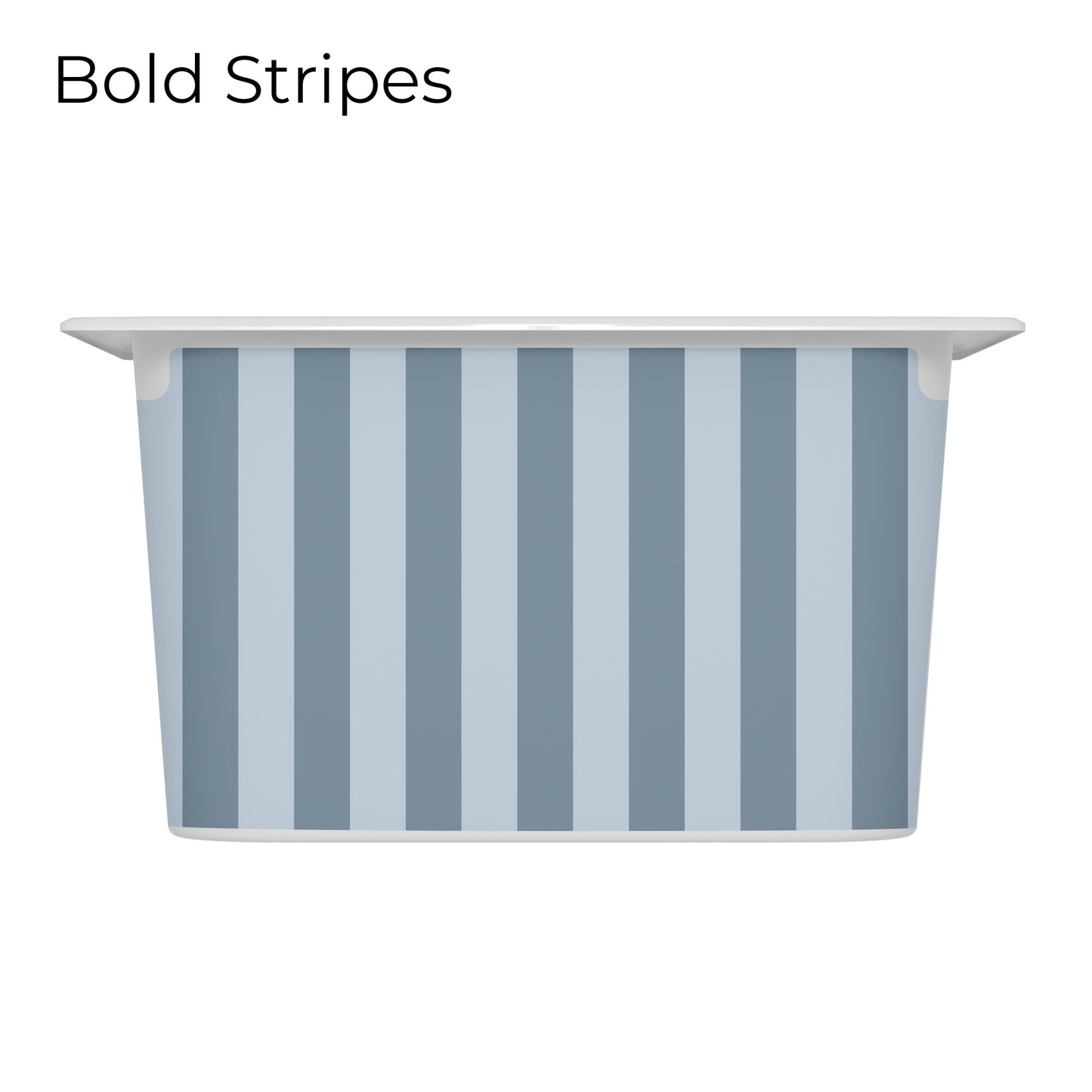 Trofast box blue drawer decal with bold stripes pattern, long size, medium