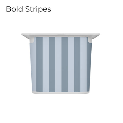 Trofast box blue drawer decal with bold stripes pattern, short size, medium