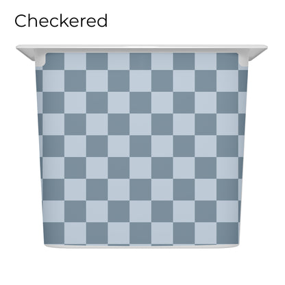 Trofast box blue drawer decal with checkered pattern, long size, large