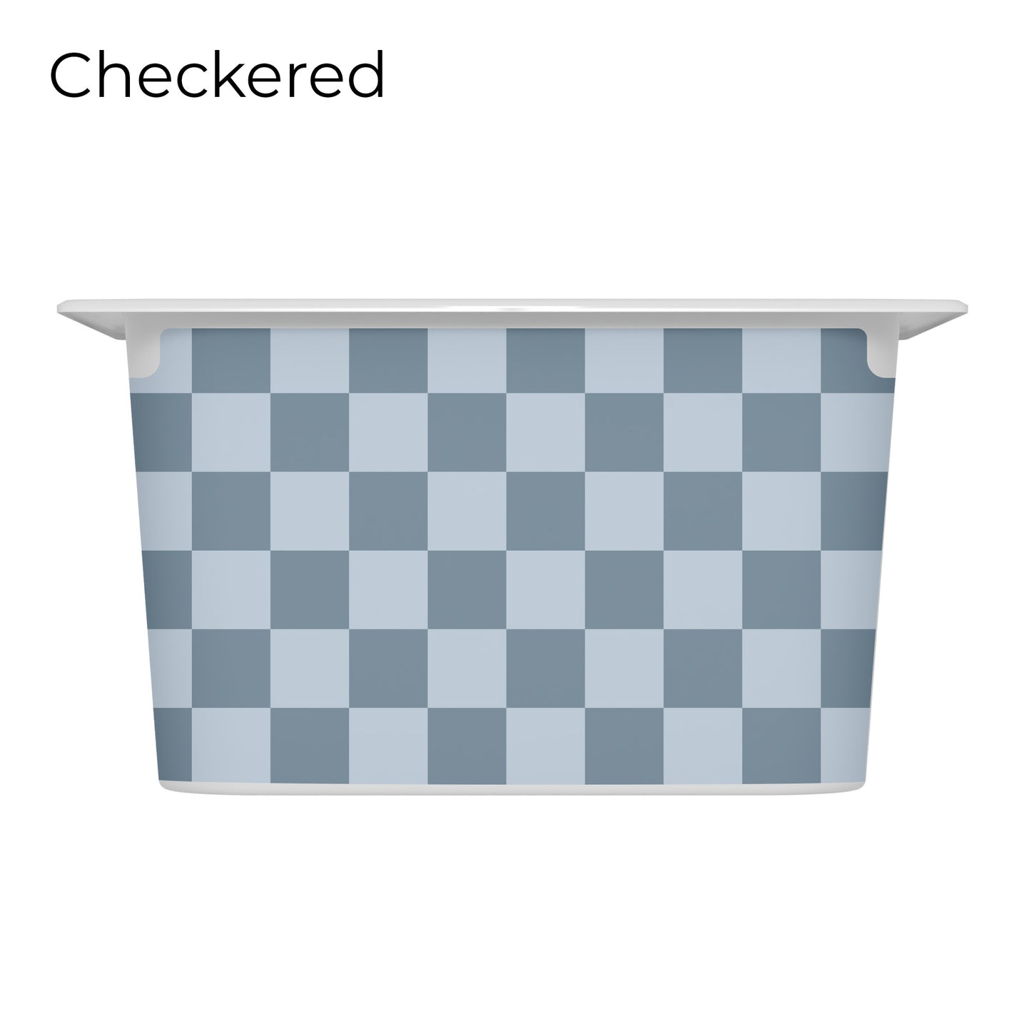 Trofast box blue drawer decal with checkered pattern, long size, medium