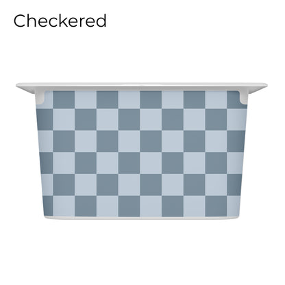 Trofast box blue drawer decal with checkered pattern, long size, medium