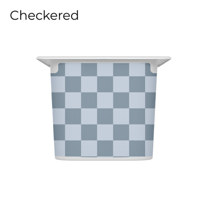 Trofast box blue drawer decal with checkered pattern, short size, medium