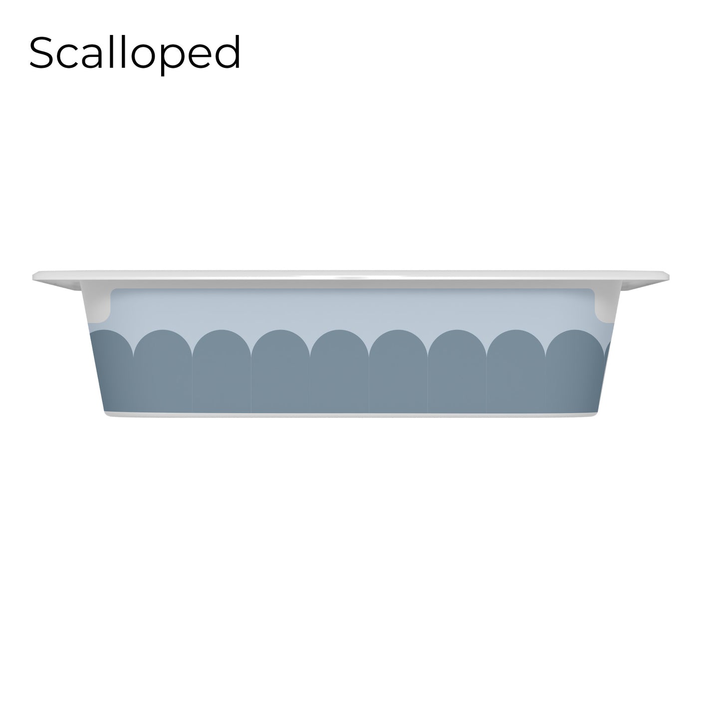 Trofast box blue drawer decal with scalloped edge design, long size, small